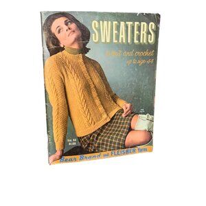 Vintage 1960s Bear Brand & Fleisher Yarns Sweater Pattern Booklet Vol. 94